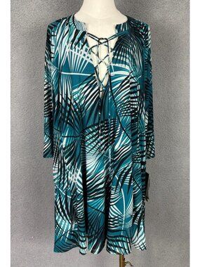 COCO REEF Endless Summer Wanderlust Cover-up Dress Teal Medium NWT's.